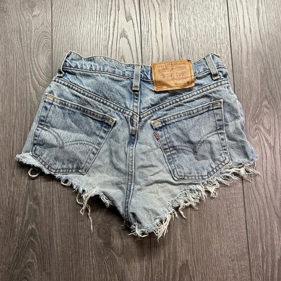 Levi's Pants - Vintage Levis 565 Wide Leg Light Wash 25" Cutoff Denim Shorts Made in USA 5 JR M
